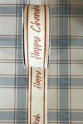 Happy Chanukah Print Brown Stripe Ribbon