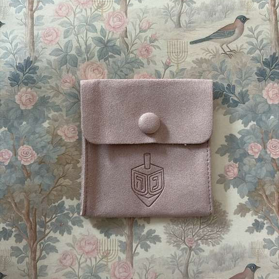 Light Pink Velvet Dreidel Pouch 6 Pack