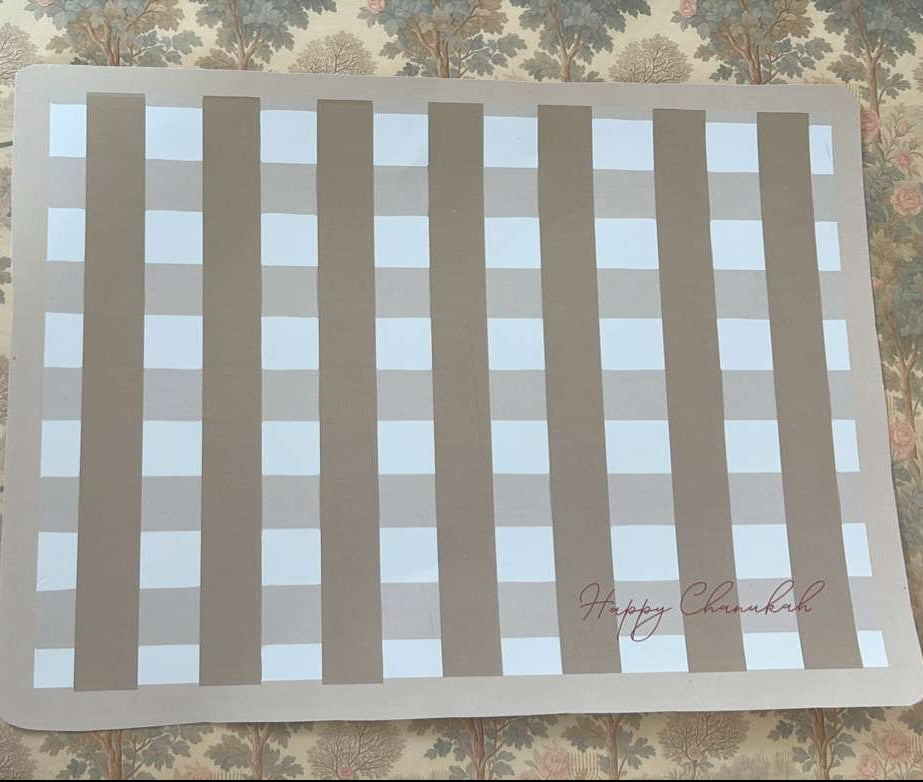 Bird Tan Gingham Placemat 6 Pack