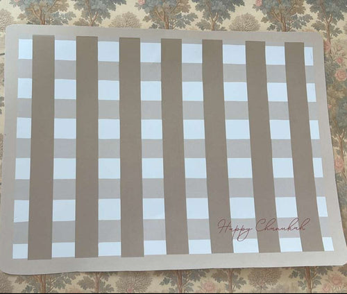 Bird Tan Gingham Placemat 6 Pack