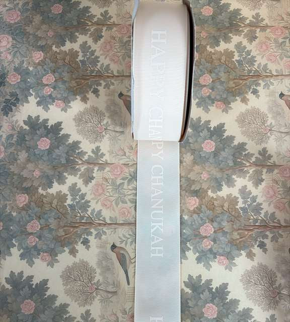 Happy Chanukah print Ivory Ribbon