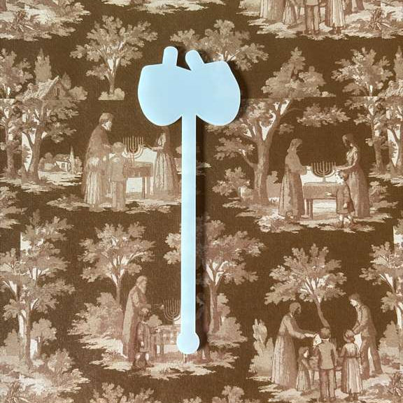 Dreidel White Acrylic Skewer 6 Pack