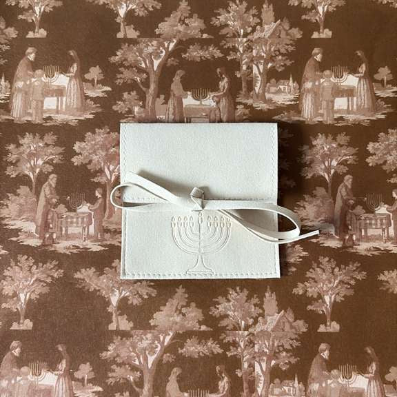 Ivory Velvet Menorah Pouch