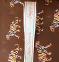 Happy Chanukah Coral Print w/ stripe Ribbon
