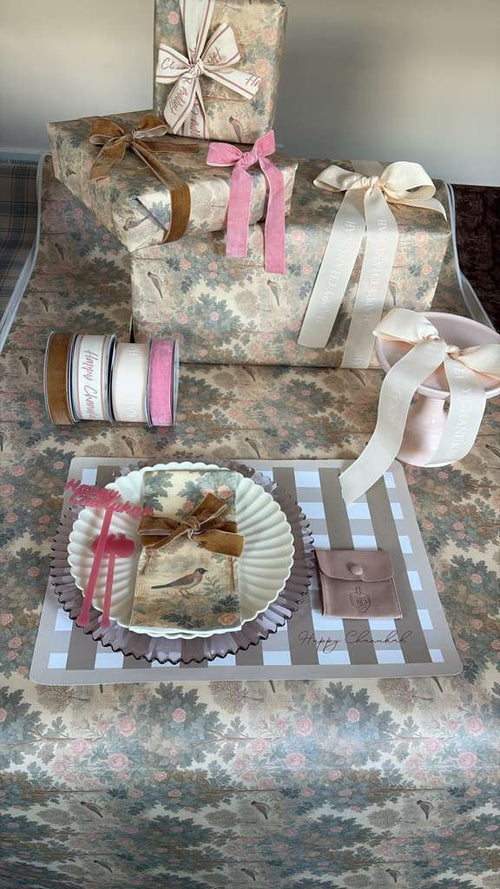 Coral / Pink Velvet Ribbon