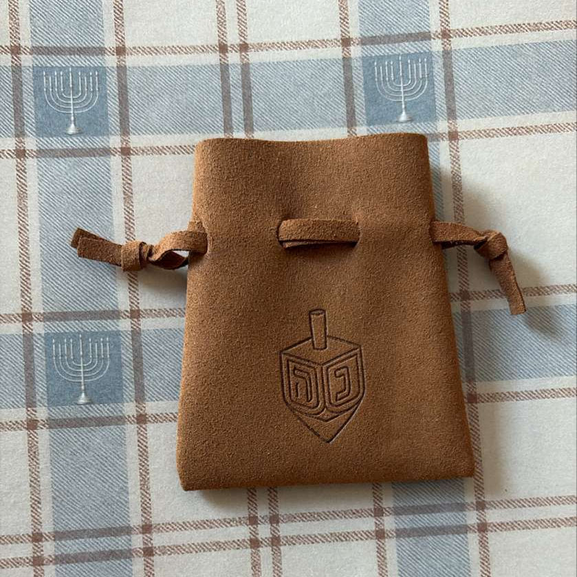 Chanukah Draidel Velvet Pouch Pack of 6