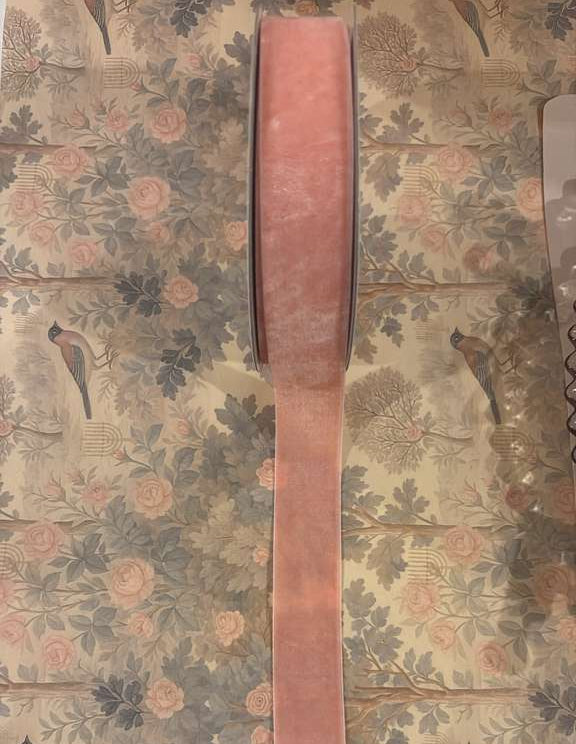 Coral / Pink Velvet Ribbon